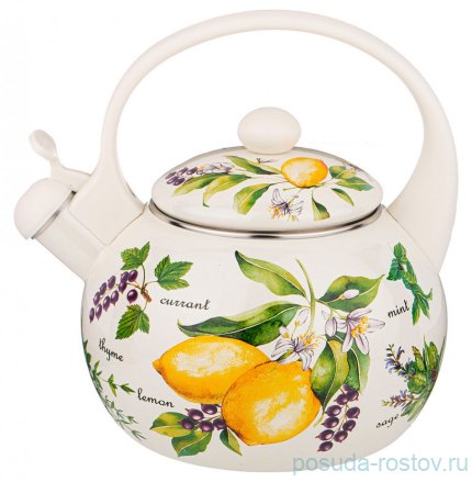Чайник 2,2 л эмалированный со свистком &quot;Секретные ингредиенты&quot; / 270662