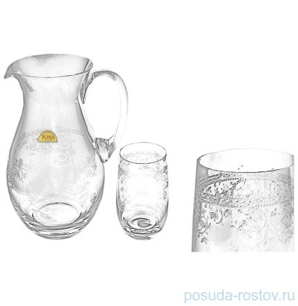 Набор для воды 7 предметов (кувшин 1,9 л + 6 стаканов по 350 мл) &quot;Европейский декор&quot; / 062087