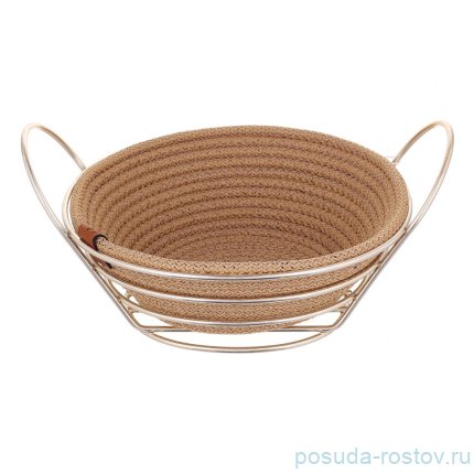 Хлебница с ручками круглая платина с золотой YLC Home / 345518