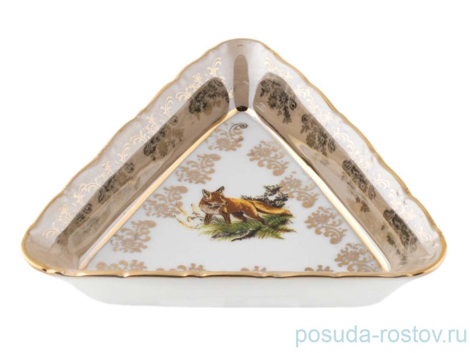 Салатник 13 см треугольный "Офелия /Охота бежевая" / 203499 Салатник 13 см треугольный "Офелия /Охота бежевая" / 203499