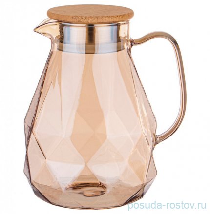 Кувшин для воды 1,2 л с крышкой янтарный &quot;Кристалл&quot; / 289381