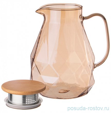 Кувшин для воды 1,2 л с крышкой янтарный &quot;Кристалл&quot; / 289381