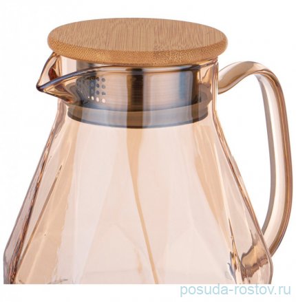 Кувшин для воды 1,2 л с крышкой янтарный &quot;Кристалл&quot; / 289381