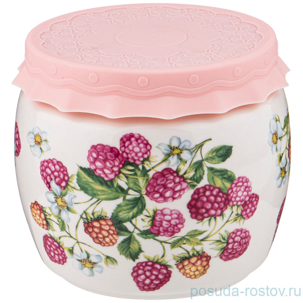 Банка для меда/варенья 750 мл с силиконовой крышкой "Малина" / 250975