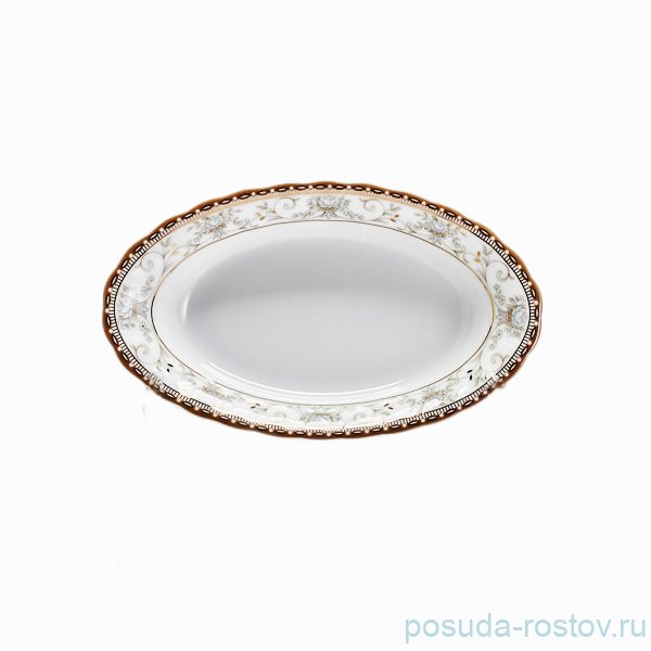 Блюдо 15 см овальное "Луиза /Голубой узор" / 153111