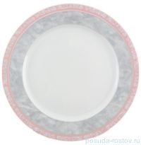 Набор тарелок 21 см 6 шт &quot;Яна /Серый мрамор с розовым кантом&quot; / 056352