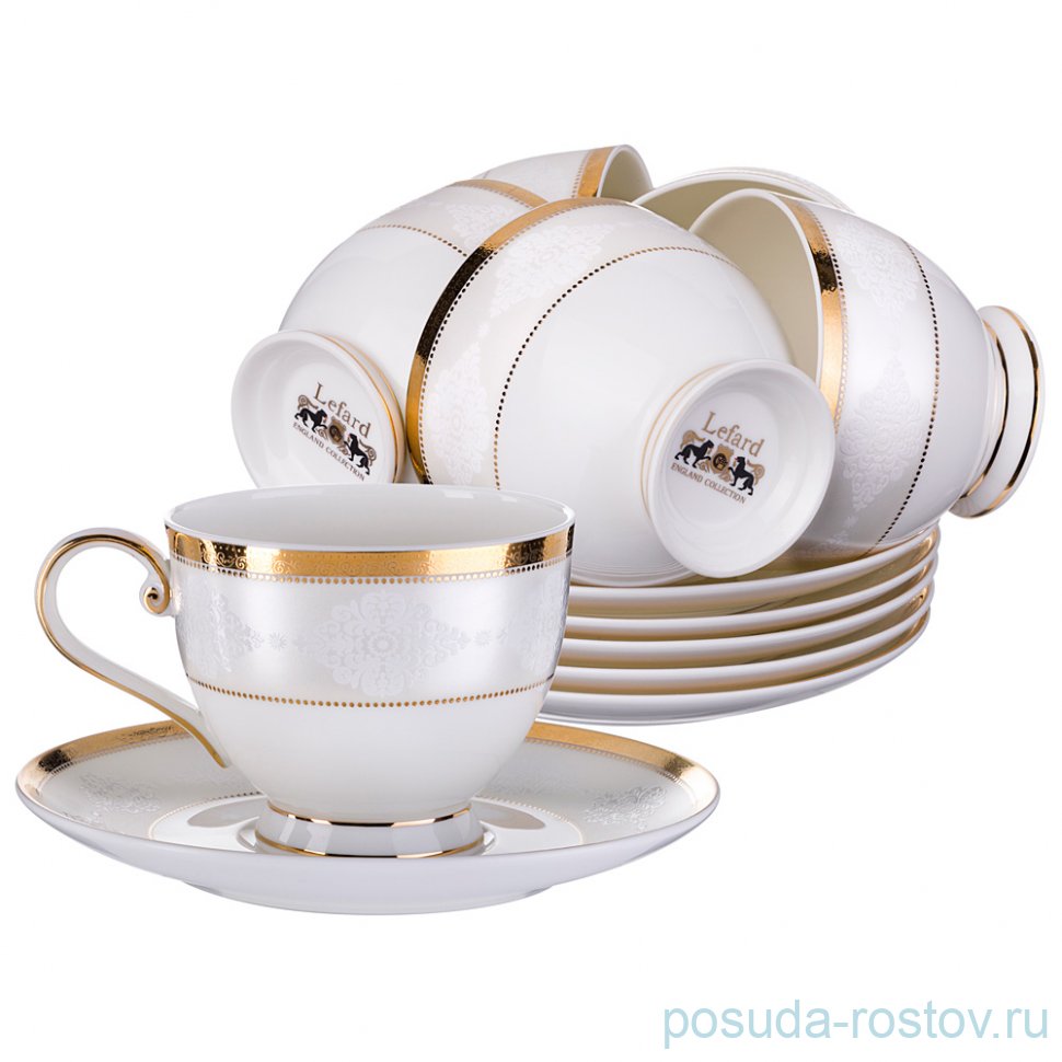 Набор чайных пар 225 мл 6 шт "Лилиан" / 189204 Набор чайных пар 225 мл 6 шт "Лилиан" / 189204