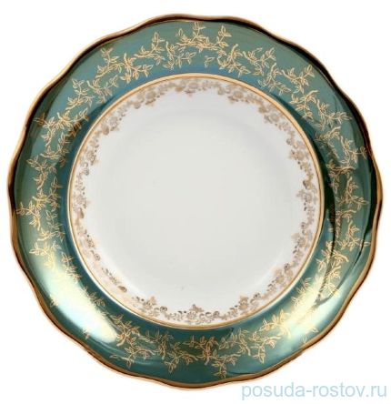 Набор тарелок 23 см 6 шт глубокие &quot;Фредерика /Золотые листья на зелёном&quot; / 142871