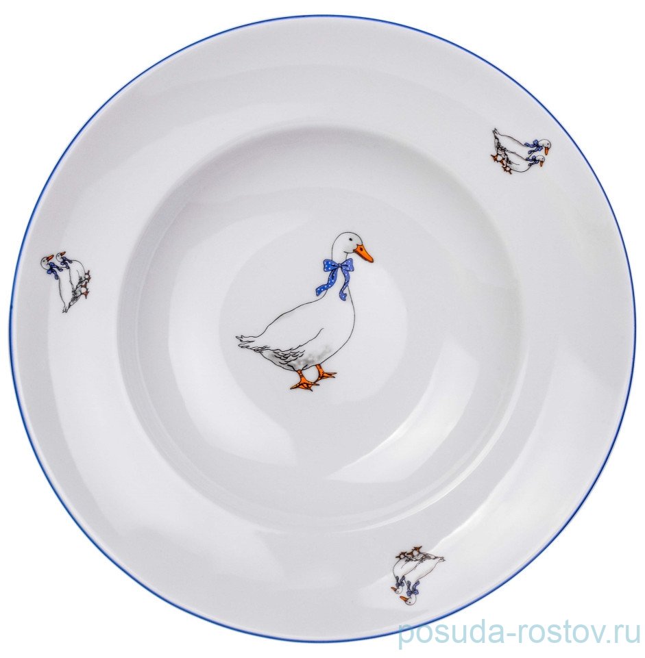 Тарелка для пасты 29 см глубокая "Казуб /Гуси /Голубая отводка" / 196868 Тарелка для пасты 29 см глубокая "Казуб /Гуси /Голубая отводка" / 196868