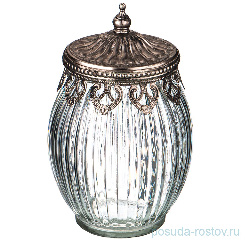 Ваза декоративная 10,5 х 15 см с металлической крышкой / 209366 Ваза декоративная 10,5 х 15 см с металлической крышкой / 209366
