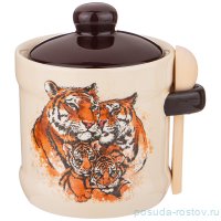 Сахарница 13 х 11 х 12 см с ложкой &quot;Tiger Amour&quot; / 269353
