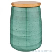 Банка для сыпучих продуктов 17 х 12 см с деревянной крышкой 1,24 л &quot;Nature /Мятный&quot; / 236731