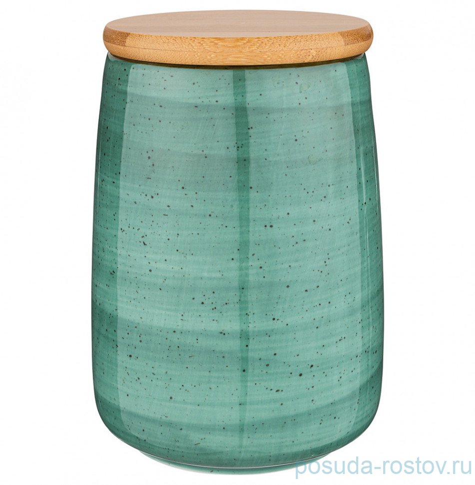 Банка для сыпучих продуктов 17 х 12 см с деревянной крышкой 1,24 л "Nature /Мятный" / 236731 Банка для сыпучих продуктов 17 х 12 см с деревянной крышкой 1,24 л "Nature /Мятный" / 236731