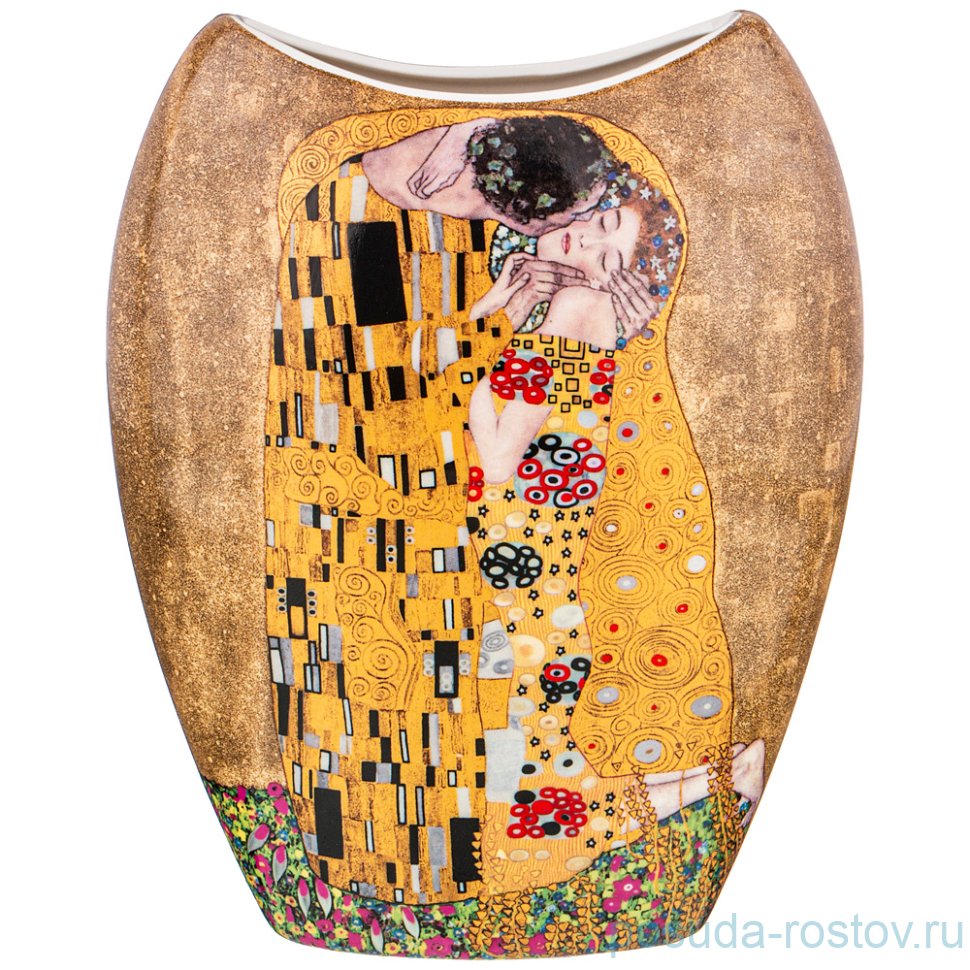 Ваза для цветов 20,5 см золотая "поцелуй /г. климт" / 214012
