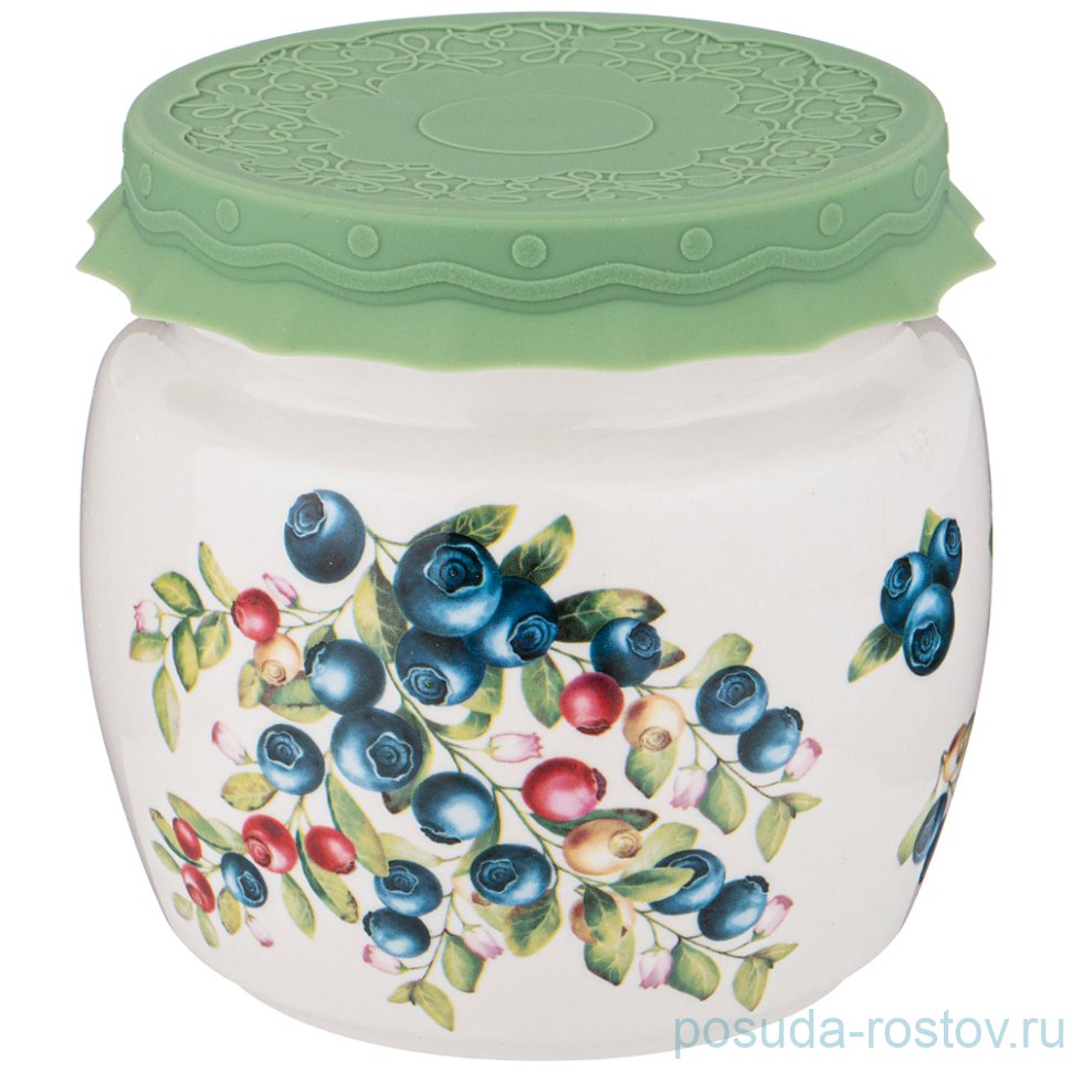 Банка для меда/варенья 750 мл с силиконовой крышкой "Голубика" / 235780