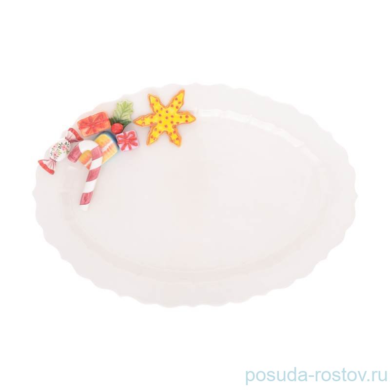 Блюдо 45 х 32 х 3 см овальное "Christmas world /Sweet candies" / 270968