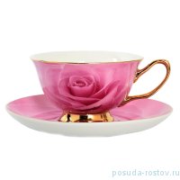 Набор чайных пар 200 мл 6 шт &quot;Розовая роза&quot; / 148741
