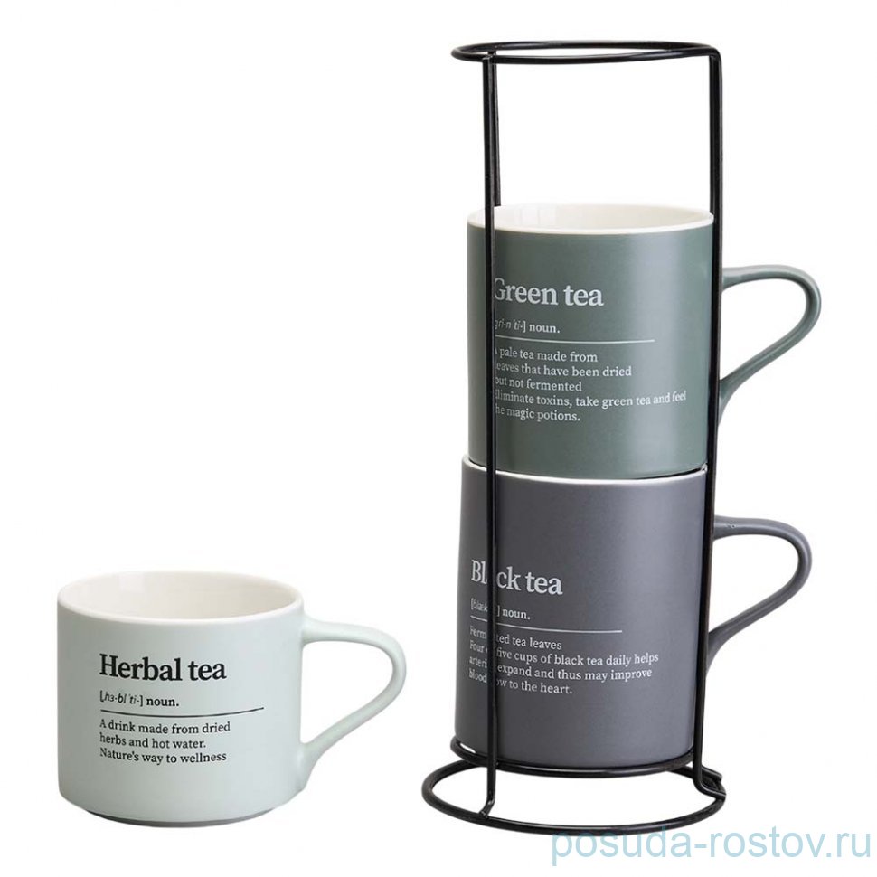 НАБОР КРУЖЕК LEFARD 3ШТ НА МЕТАЛ.ПОДСТАВКЕ 250/320/400МЛ / 368048