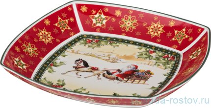 Салатник 32 х 32 х 6 см квадратный &quot;Christmas Collection&quot; / 192349
