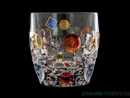 Стаканы для виски 350 мл 6 шт &quot;Lisboa /Цветные шары&quot; хрусталь Йиглава / 208003