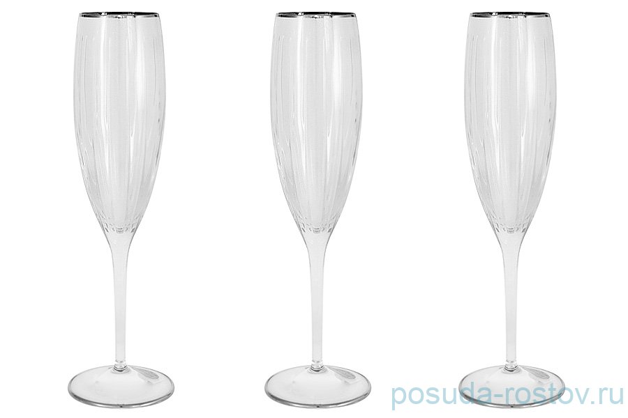 Бокалы для шампанского 150 мл 6 шт "Пиза /Отводка платина" / 292040 Бокалы для шампанского 150 мл 6 шт "Пиза /Отводка платина" / 292040