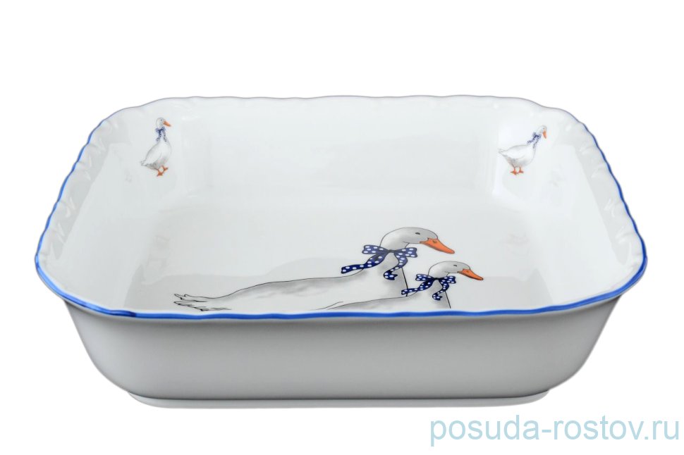 Салатник 24 см квадратный "Офелия /Гуси" / 057851 Салатник 24 см квадратный "Офелия /Гуси" / 057851