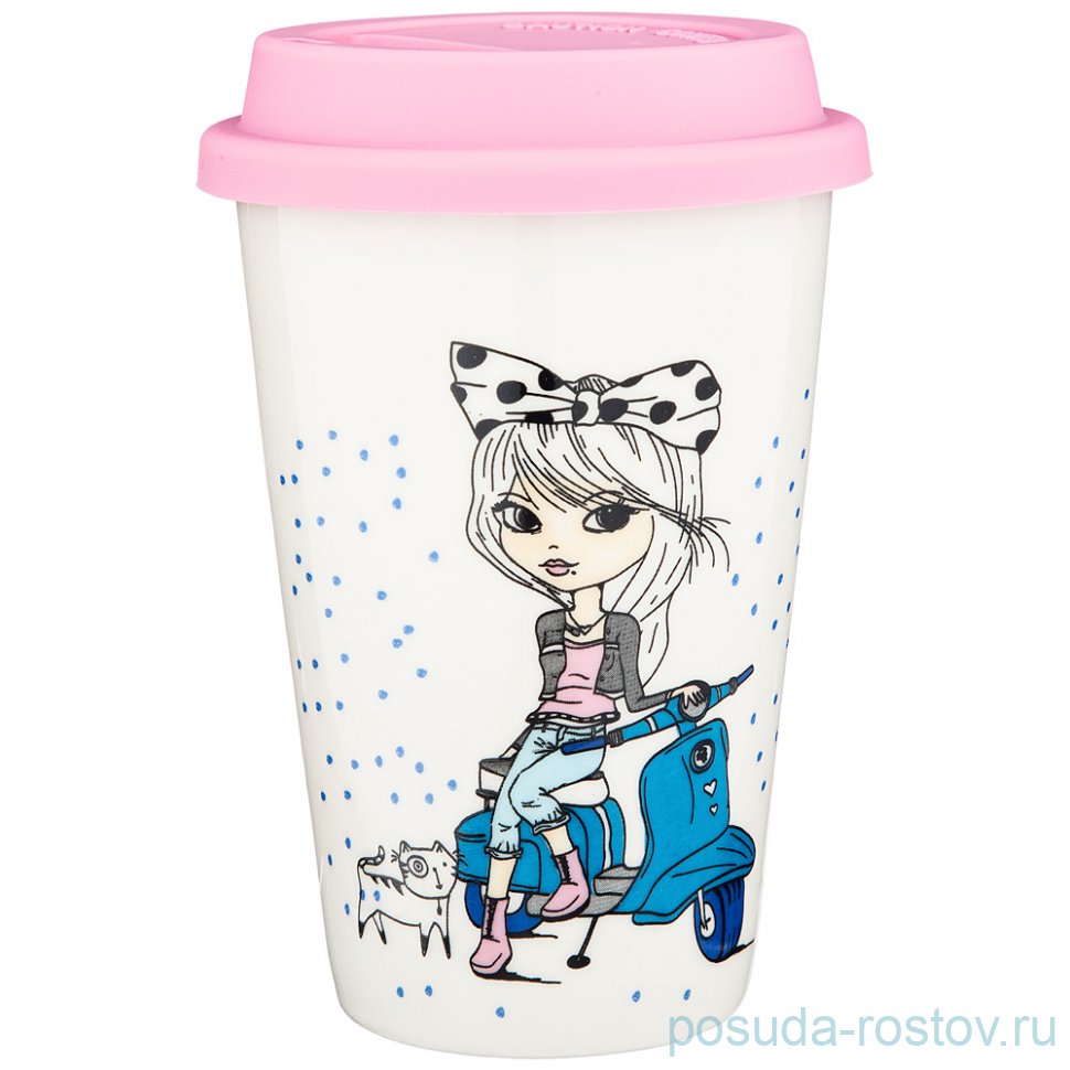Кружка 400 мл с силиконовой крышкой "fashion princess" / 234863 Кружка 400 мл с силиконовой крышкой "fashion princess" / 234863