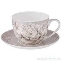 Чайная пара 330 мл 1 шт серая &quot;White flower&quot; / 236296