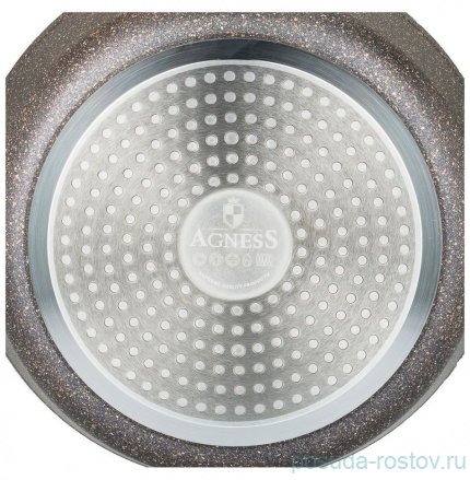 Сковорода agness глубокая с антипригарным мраморным покрытием, серия granite, 28х6,6см / 208681