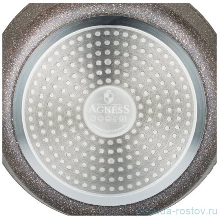 Сковорода agness глубокая с антипригарным мраморным покрытием, серия granite, 28х6,6см / 208681