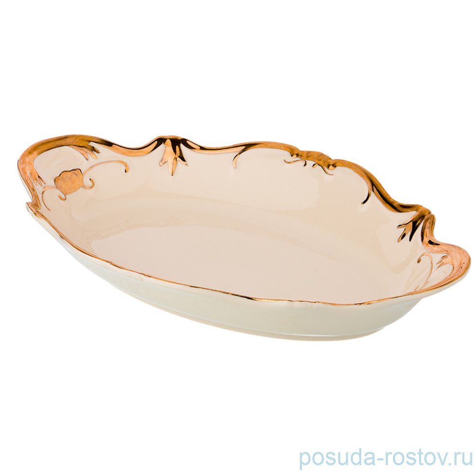 Блюдо 35,5 х 23,5 см овальное "Золотая окантовка" / 194613