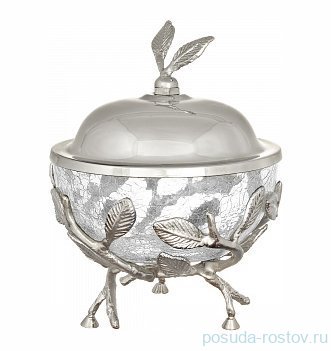 Сахарница 12 см "Белый обгез /серебро" / 328987 Сахарница 12 см "Белый обгез /серебро" / 328987