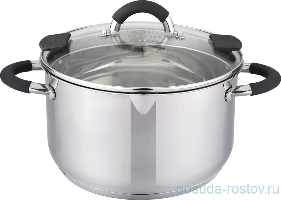 Кастрюля 20 см со стеклянной крышкой 3,9 л "Agness" / 207772