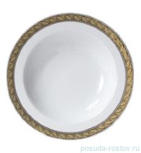 Набор тарелок 22 см 6 шт глубокие &quot;Кристина /Платина с золотой лентой&quot; / 100870