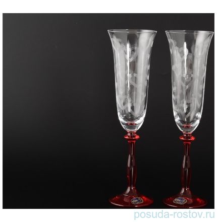 Бокалы для шампанского 180 мл 2 шт &quot;Анжела /Свадебные /красные ножки&quot; / 113549