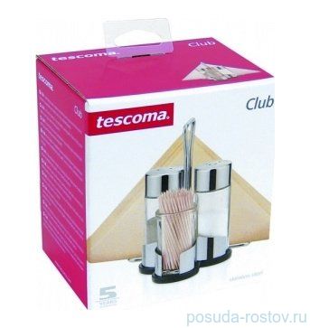 Набор для специй (соль, перец, зубочистки, салфетки) на подставке &quot;Tescoma /CLUB&quot; / 141945