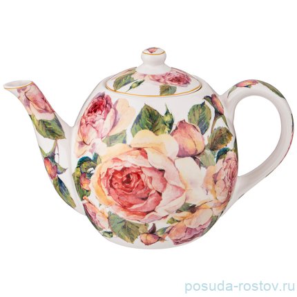 Заварочный чайник 1 л белый &quot;Винтаж /Розы&quot; / 233537