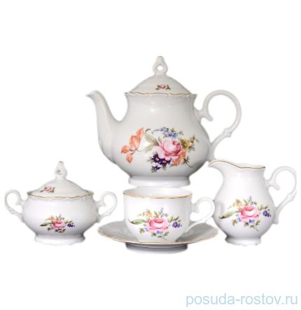 Чайный сервиз на 6 персон 15 предметов &quot;Офелия /Полевой цветок&quot; / 010775