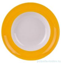 Тарелка 23 см глубокая жёлтая, белая внутри &quot;Вехтерсбах&quot; / 034635