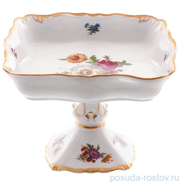 Салатник 23 см квадратный н/н "Корона /Мейсенский букет" / 233360 Салатник 23 см квадратный н/н "Корона /Мейсенский букет" / 233360