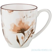 Кружка 400 мл 1 шт &quot;Aquarelle /Коричневый цветок&quot; / 163536