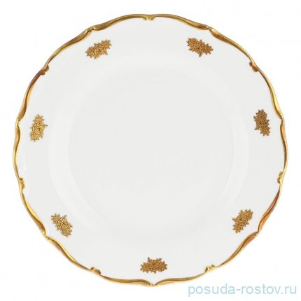 Блюдо 28 см круглое &quot;Аляска /Золотые розочки&quot; / 353436