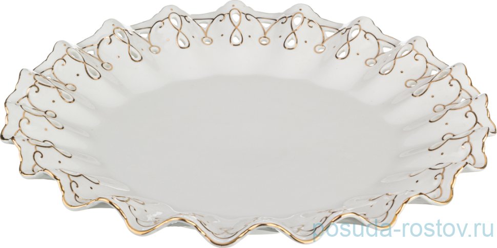 Блюдо 36 х 4 см круглое "Лаура /Золото" (подарочная упаковка) / 194566