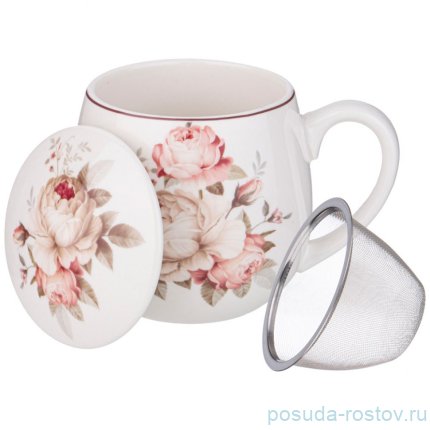 Кружка заварочная 420 мл с крышкой и металлическим ситом &quot;Мэрибель&quot; / 331948