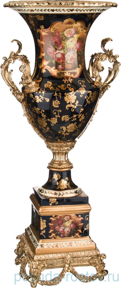 Ваза для цветов 82 см н/н чёрная "Цветы /Lefard" / 191208 Ваза для цветов 82 см н/н чёрная "Цветы /Lefard" / 191208