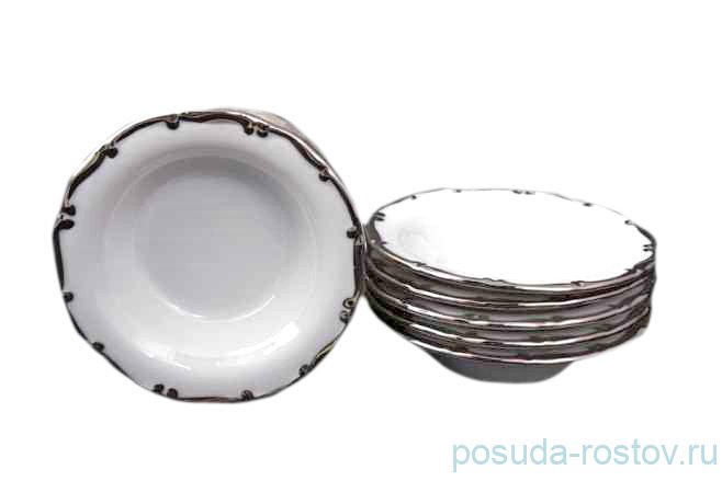 Набор розеток 11 см 6 шт Bohemia Porcelan Moritz Zdekauer 1810 s.r.o. "Анжелика /Платиновая отводка" / 027749 Набор розеток 11 см 6 шт Bohemia Porcelan Moritz Zdekauer 1810 s.r.o. "Анжелика /Платиновая отводка" / 027749