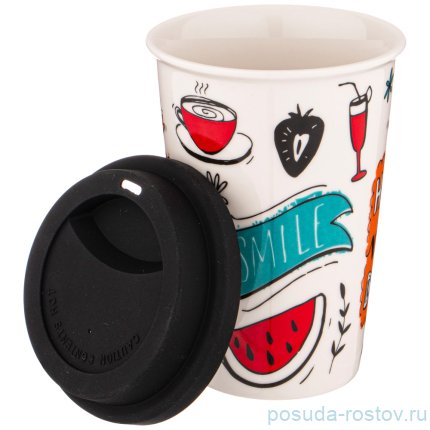 Кружка 400 мл с крышкой &quot;Coffemania&quot; / 263944