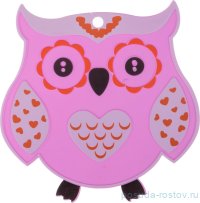 Подставка 19 х 18 см силиконовая розовая &quot;Сова&quot; / 193190