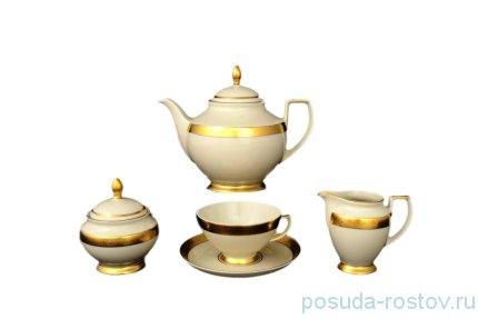 Чайный сервиз на 6 персон 15 предметов &quot;Констанц /Золотая лента /СК&quot; / 043637