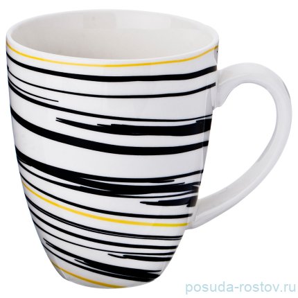 Кружка 350 мл черно-белое &quot;vogue /с жёлтым&quot; / 190452